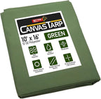 Mytee Products 10' x 16' Green Canvas Tarp 12oz Heavy Duty Water Resistant