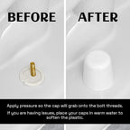 Stinky John's Tall Toilet Bolt Caps: Don't Cut Those Bolts! 100% Made in USA, toilet bolt caps, toilet bolt covers, toilet screw covers (Universal Fit, 2 Pack)