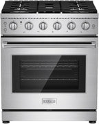 Empava 30 Inch Gas Range with True Convection, 4.55 Cu. Ft Oven, 18,000 BTU Power Burner for Searing, 5 Sealed Burners Cooktop, Convertible NG/LP, Stainless Steel, CSA Certified