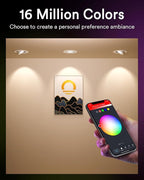 Lumary 4 Inch Smart Gimbal Recessed Lighting, 9W 810Lm ETL-Listed Eyeball Soffit Light, 40° Tilt Directional Color Changing LED Ceiling Downlight, Work with Alexa/Google Assistant, CRI 90+, 1Pack