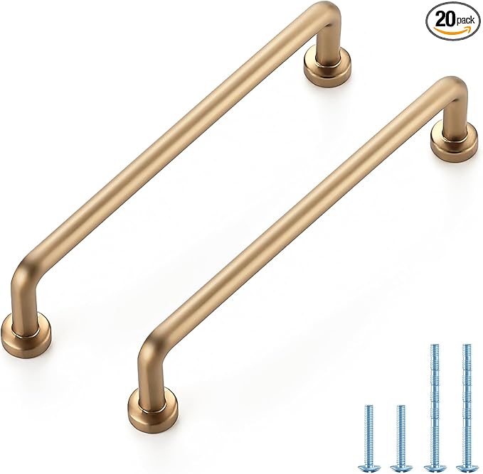 JOY DECOR Cabinet Pulls – 5 Inch Hole Center, Champagne Bronze, 20 Pack, Zinc Alloy Cabinet Handles for Drawers & Cupboard – Vintage Style Hardware for Kitchen, Bathroom, Dresser, Furniture Makeover
