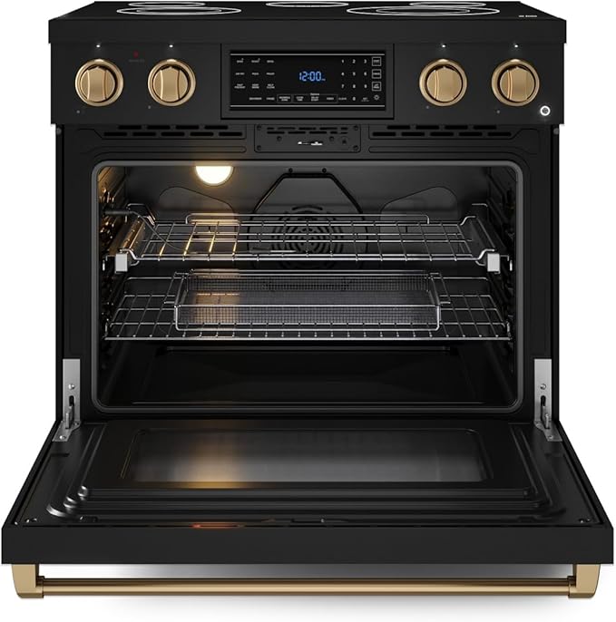 Gordon Ramsay by THOR Kitchen 36 Inch Professional Electric Range with Tilt Panel Touch Control in Black/Bronze