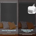 SmartWings Motorized Smart Blinds with Remote, Custom Automatic 100% Blackout Roller Shade Compatible with Alexa/Homekit/Google, Electric Smart Blinds for Indoor Windows, Vinyl Dark Grey