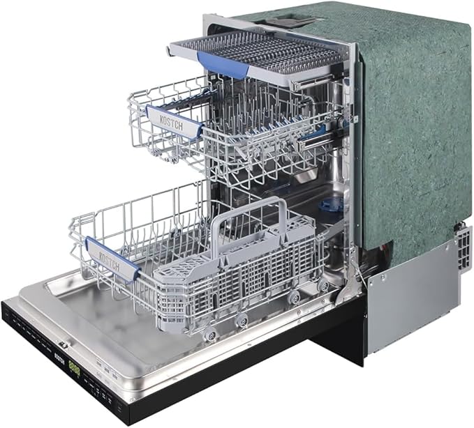 30 inch Freestanding Natural Gas Range or Liquid Propane Gas Range with 5 Burners, Large Capacity 24 inch Top Control Built-In Dishwasher with Third Rack, in Stainless Steel (Black)