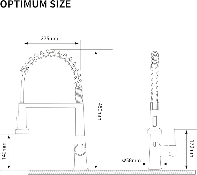 AIMADI Touchless Kitchen Faucet with Pull Down Sprayer, Sensor Smart Hands-Free Single Handle Spring Matte Black Kitchen Faucets, Motion Sensor Sink Faucet with Pull Out Sprayer