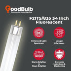 GoodBulb F21T5/835/ECO 21W 34 Inch T5 Fluorescent Light Bulb, 3500K Soft White Medium Bi-Pin Base, 2100 Lumens 85 CRI 36000 Life Hours, Instant/Programmed Start (40 Pack)