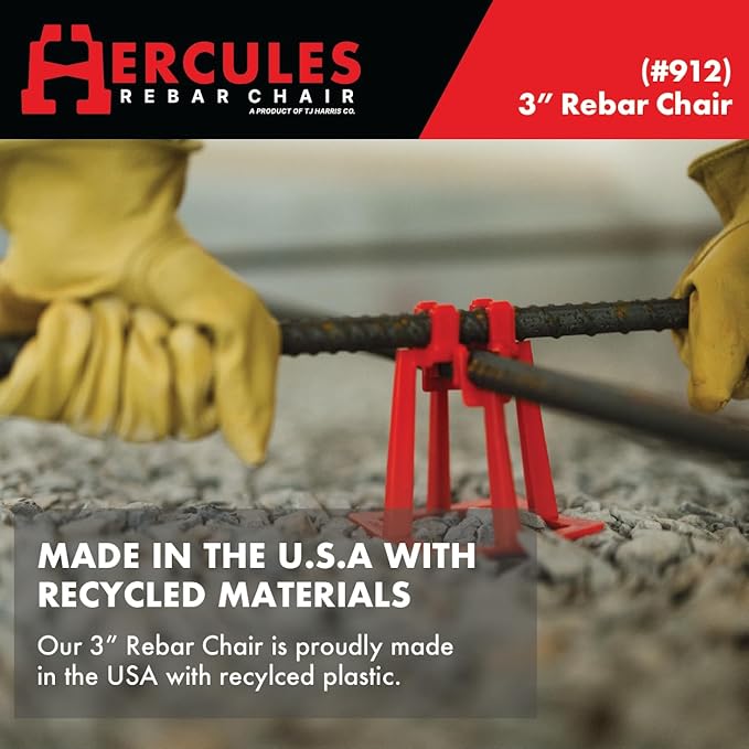 HERCULES 3" Rebar Chair - (50 Count) Superior Strength & Quality Concrete Snap Rebar Chair