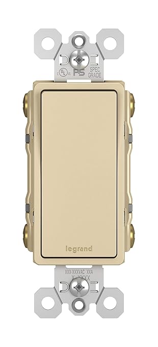 Legrand radiant TM874ICC6 15 Amp Rocker Wall Switch, 4-Way Decorator Light Switches, Ivory (1 Count)