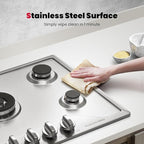 GASLAND Master 30 Inch Gas Cooktop with Griddle PRO GH3805SS1FC with 5 Burners, CSA certified, 120V Plug-in, NG/LPG Convertible