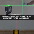 Laser Level with Tripod, Firecore 360° Self Leveling Cross Line Laser Level with Pluse Mode, Green Lazer Leveler tool for Hanging Pictures Wall Tile Construction, L-Bracket & Carry Pouch Included
