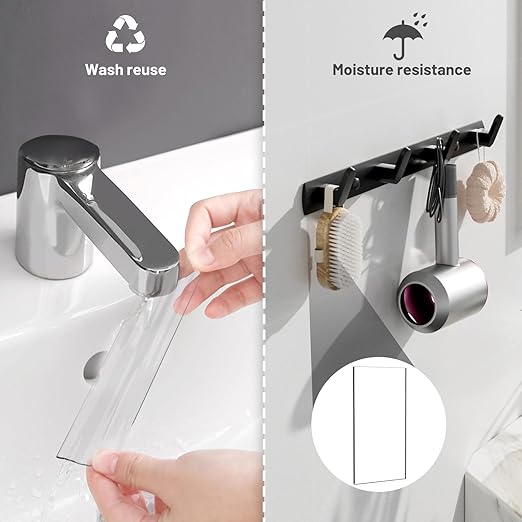 dosun Double-Sided Tape, 0.08Inch Thick Heavy Duty Enhanced Transparent Adhesion Tape. 2 Rolls Reusable Mounting Tape, Nano Tape for Poster Carpet Picture Hanging Strip Rug Wall Outdoor (20FT)