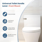iFealClear Universal Toilet Handle Lever Flush Replacement, Front Mount Toilet Trip Lever Compatible with American Standard, Stainless Steel Flapper Chain, Solid Brass, Brushed Nickel