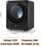 Auertech 12lbs Portable Dryer for Apartment Laundry, Portable Clothes Dryer with 6 Drying Modes, LED Control Panel, Stainless Tub, Mini Compact Dryer for Apartment, RVs, Dorms