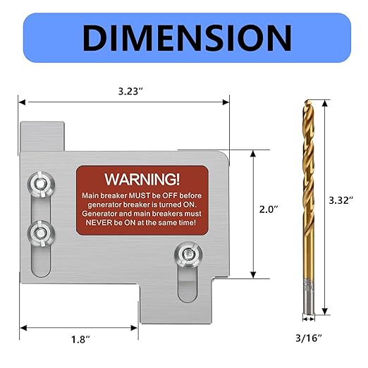 Generator Interlock Kit Compatible with Horizontal Main Cutler Hammer CH Series ONLY 150 or 200 Amp Panels, TAN Breaker ONLY,1 1/2 Inches Spacing Between Main and Branch Breaker.