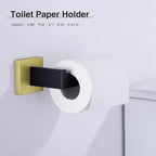 TRUSTMI Contemporary 5-Pieces Bathroom Hardware Set Stainless Steel Towel Bar Accessories Wall Mounted, Matte Black and Brushed Gold