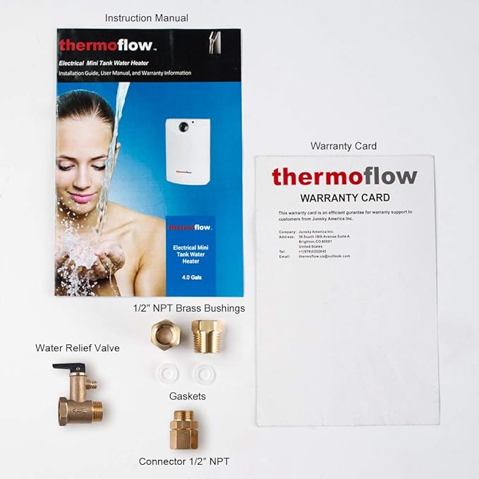 Thermoflow Electric Mini Tank Water Heater, 2.5 Gallon 120V Corded Under Sink Small Hot Water Heater for Point of Use Instant Hot Water