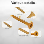 Deck Screws #8 x 1-1/4’’, T25 Star Torx Drive Flat Head Wood Screws, Tan, 5lb