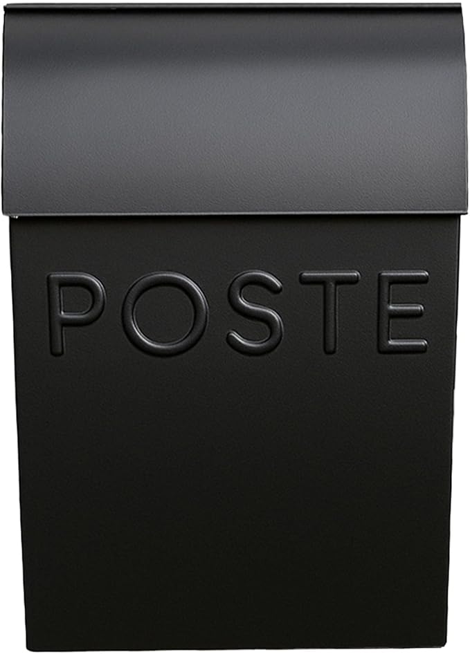 NACH French Mailboxes for Outside Wall Mount, 15 x 9.5 x 4 inches, Black Wall Mounted Mailbox and Newspaper Holder, Waterproof Mailbox for Door - The Milano Mailbox