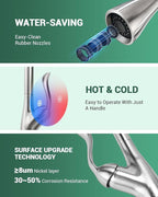 APPASO Patented Kitchen Faucet with Pull Down Sprayer and Soap Dispenser - Single Handle Stainless Steel Brushed Nickel High Arc Pull Out Kitchen Sink Faucets with Deck Plate