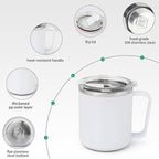 VOBAGA Coffee Warmer & Mug Warmer for Home Office Home Desk Use, Electric Cup Beverage Warmer with 3 Temperature Settings for Tea, Water, Cocoa with Auto Shut Off After 4 Hours (White Warmer Set)