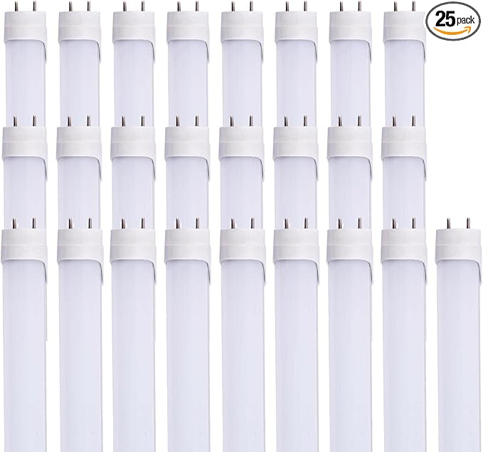 25pcs 2FT 10W T8 Tube Light White Daylight 6000k T8 LED Bulbs Household Lights Ballast Bypass G13 Base 2 Foot Milky Cover Fluorescent Tube lamp Replacement AC100-277V