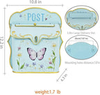 Mailbox Wall Mount Mailboxes for Outside Vintage Mail Boxes for House Outside Metal Drop Box Antique Style Nostalgic Charm Home Decorative Butterfly Blue
