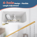 iFealClear Polished Gold Universal Toilet Handle Lever Flush Replacement, Front Mount Toilet Trip Lever Compatible with American Standard, Stainless Steel Flapper Chain, Solid Brass, 2 Pack