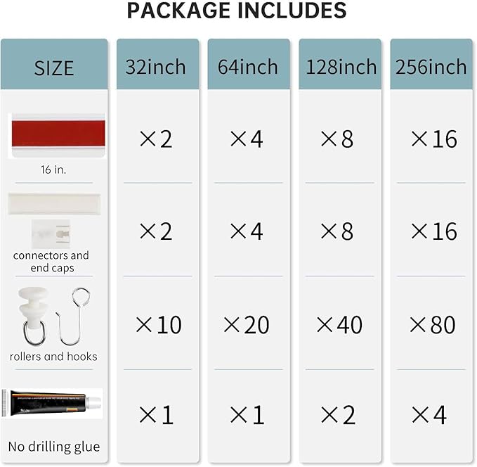 Self Adhesive Curtain Track Ceiling Or Wall, No Drill Curtain Rod, Adhesive Curtain Rod For Windows Cabinet Closet Bathroom Shower Curtain (32 Inch) (32 Inch)