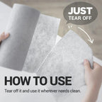 DEARCUS Gray One Day Scrubber - No Odor Dishcloths for Washing Utensils, Cookware, & Cooktop – Multipurpose Lint Free Cleaning Cloths for Kitchen Made of PP - for One Day Use, 1 Pack 60 Sheets