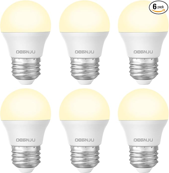 LED Refrigerator Light Bulb, 40W Equivalent, 120V, Fridge Light Bulb 2700K Soft White, A15 Appliance Bulb 5.5W for Freezer, 650LM, E26 Standard Base, 120V, Non-Dimmable, 6 Pack