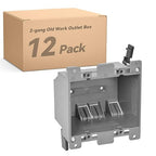 Old Work Box 2 Gang, 25 CU. in. Outlet Box, PVC, UL Listed, 12 Pack
