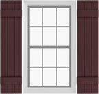 Board & Batten Vinyl Shutters (1 Pair) | 11"x43" (3-Board) - Dark Cherry Mocha | Exterior Window Shutters | Includes Mounting Hardware | Simple Installation | Made in USA