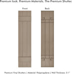 Board & Batten Vinyl Shutters (1 Pair) | 11"x31" (3-Board) - Coastal Sand Dune | Exterior Window Shutters | Includes Mounting Hardware | Simple Installation | Made in USA