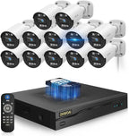 《122°Wide Angle & 80FT Night Vision》Outdoor Wired Security Camera System,CCTV Cameras Outside, Home Video Surveillance Systems