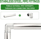 TAISHER 1PCS Stainless Steel Pipe Fittings, 2" NPT Female x 2" NPT Female Threaded, 12" Length Nipple Cast Pipe