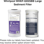Whirlpool Whole House Large Capacity Sediment Filter WHKF-GD25BB, Full Case of 4 Filters, NSF Certified 25-Micron Filtration, Replacement Cartridge Fits Most Home 10" x 4.5" Standard Filter Housings
