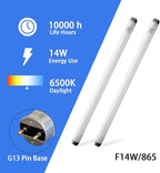 Valoisa (4PACK F14T8/D 14W 15" T8 6500K Linear Fluorescent Tube Light Bulb, 14 Watts, G13 Base, 14 3/4" MOL, 1" Dia, Daylight