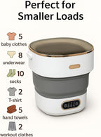 Portable Washing Machine, 17L/4 Gal, Foldable Mini Washing Machine, Mini Portable Washer, Easy To Use, Quiet and User Friendly, Great for Dorms Small Apartments Travelling