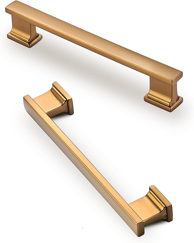 10 Pack 6 Inch Length|5 Inch(128mm) Hole Center Champagne Bronze Kitchen Cabinet Handles, Cabinet Pulls Kitchen Cabinet Hardware, Cupboard Pulls, Drawer Handles