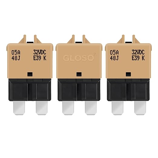 GLOSO Circuit Breaker E39 (T3) Manual Reset Fuse for Car Truck RV Automotive Marine Boat Trolling Motor & Custom Wiring Audio Battery Protection/Low Profile ATC/ATO (5A - 3 Pack)