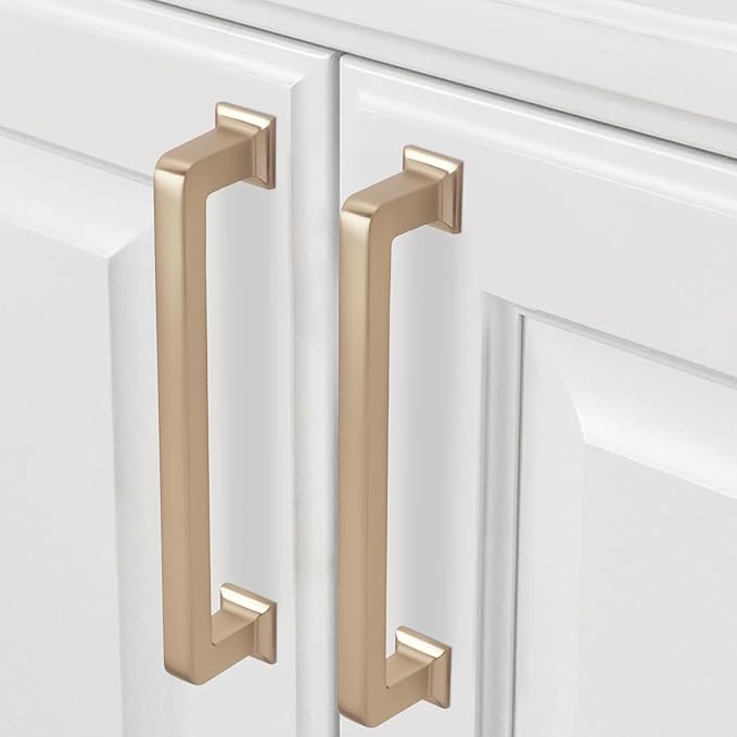 COTYKILEY 10 Pack 5 Inch(128mm) Champagne Bronze Cabinet Handles Champagne Kitchen Cabinet Pulls Cabinet Door Handles Kitchen Cabinet Hardware Cupboard Drawer Pulls Dresser Handles