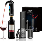 Electric Wine Opener, Rechargeable Wine Gift Set With Electric Wine Aerator Dispenser, Automatic Electric Wine Corkscrew, Automatic Wine Saver Vaccum Pump, Foil Cutter and Gift Box