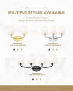 Emak 3-Light Vanity Light, Brushed Gold Bathroom Light fixtures with Flared White Fabric Shade, Modern Bathroom sconces for Mirror, Hallway, Bedroom, VL132-BGD-WF-3