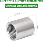 TAISHER 10PCS 304 Stainless Steel Cast Pipe Fitting, Coupling, 3/4" x 3/4" NPT Female Threaded