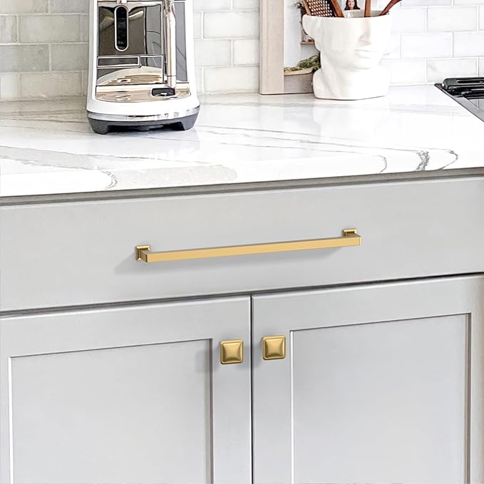 10 Pack 8.8"(224mm) Champagne Bronze Cabinet Pulls Kitchen Cabinet Drawer Handles Champagne Hardware for Cabinets Cupboard