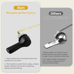 iFealClear 2 Pack Universal Metal Toilet Tank Flush Lever Replacement, Front Mount Handle Toilet Tank Trip Lever with 2 Pieces Stainless Steel Flapper Chains, Easy Install, Solid Brass, Matte Black