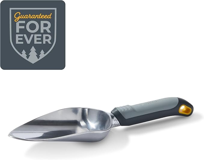 Woodland Tools Heavy Duty Garden Trowel – Full Tang Aluminum Construction, Extra Wide Scoop, Sharpened Point, Ergonomic Cushioned Grip, Rust Resistant Hand Tool for Digging in Clay and Tough Soil
