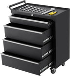 Garvee Rolling Tool Chest, 4 Drawers Tool Storage Cabinet, Toolbox with Wheels, Portable Tool Cabinet Organizer with Locking System & Drawer Liners, Tool Storage Cart for Garage, Workshop, Black