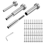 CKE 20 Pairs Invisible Cable Railing Kit, 3/16" Invisible Receiver and Swage Stud End for 2"x2", 4"x4" Wood/Metal Post, T316 Stainless Steel Invisible Deck Stair Cable Railing Hardware Tensioner CR31