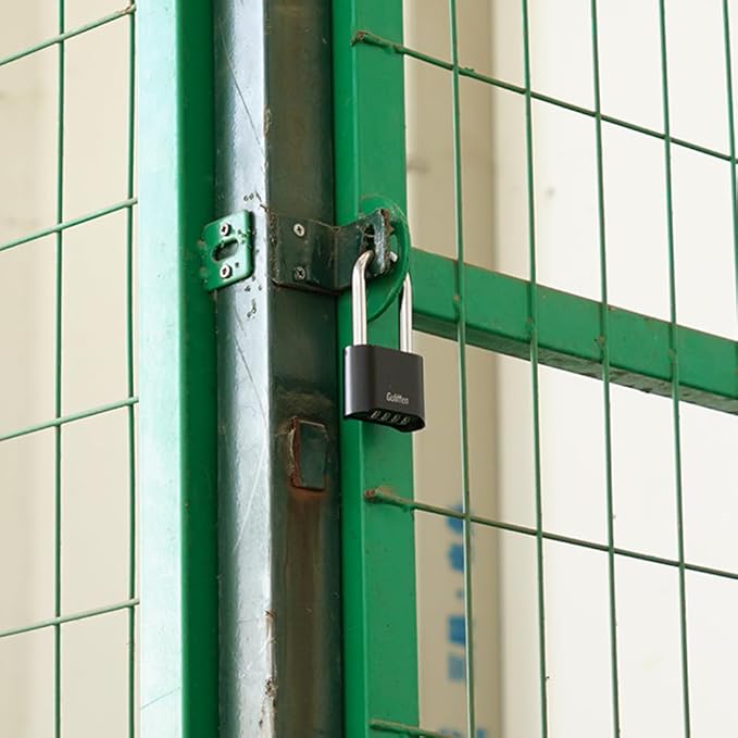 Long Shackle Combination Lock, Heavy Duty Outdoor Padlock Weatherproof, Resettable Combination Padlock of Metal for Gate, Shed, Storage Locker, Cable (Black, 7 Pack)